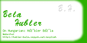 bela hubler business card